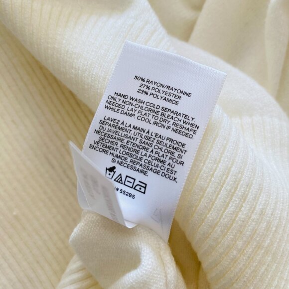 NWT Express Puff Sleeve Cropped Mock Neck Soft Sweater - Ivory - XXS - Picture 8 of 8